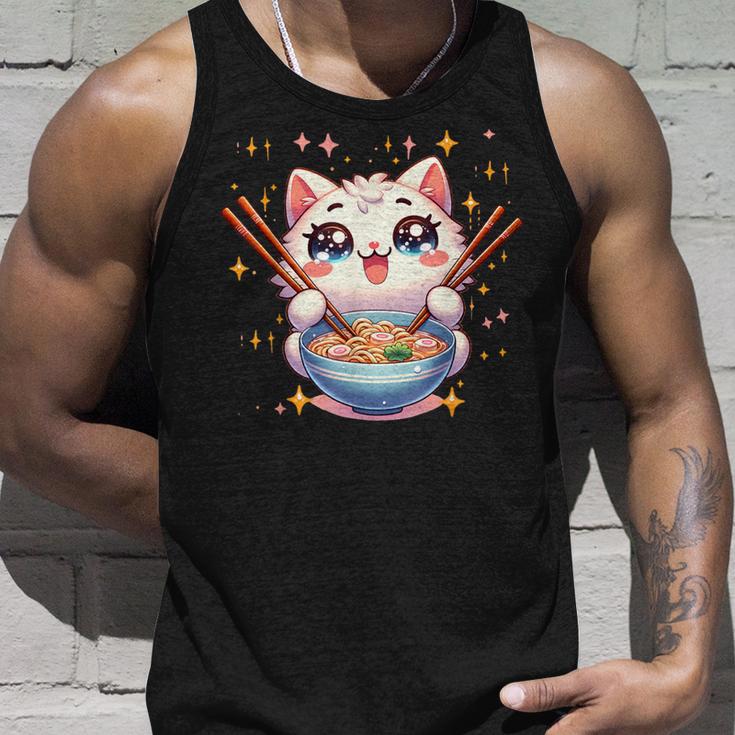 Katze Ramen Essen Nudeln Manga Anime Japanisch Kawaii Cute Tank Top Geschenke für Ihn