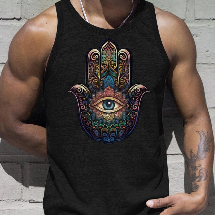 Khamsah Eye Or Hand Of Fatima On Colourful Hamsa Hand Tank Top Geschenke für Ihn