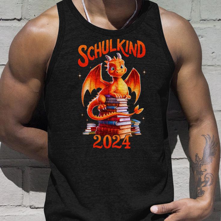 Kinder Schulkind 2024 Drache Bücher Jungen First Day At School Tank Top Geschenke für Ihn