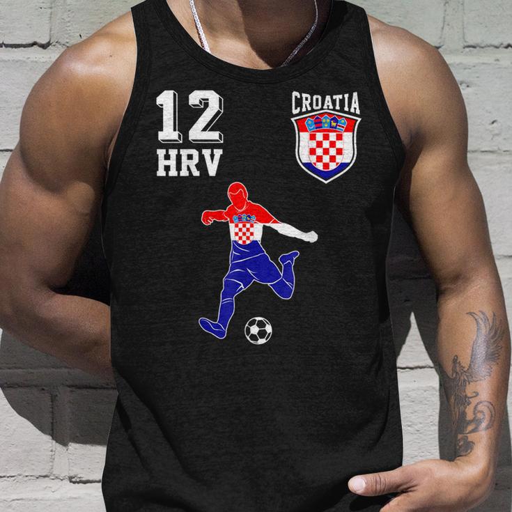 Kroatien Fan Em Spieler Ball Nummer 12 Tank Top Geschenke für Ihn