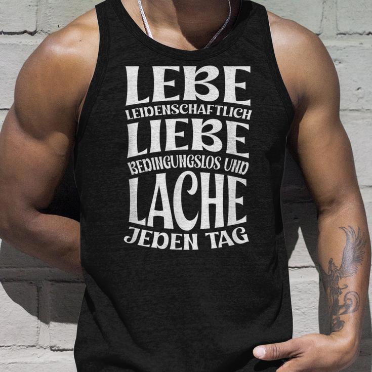 Lebe Liebe Lache Jeden Tag Positives Quote Motivation Tank Top Geschenke für Ihn