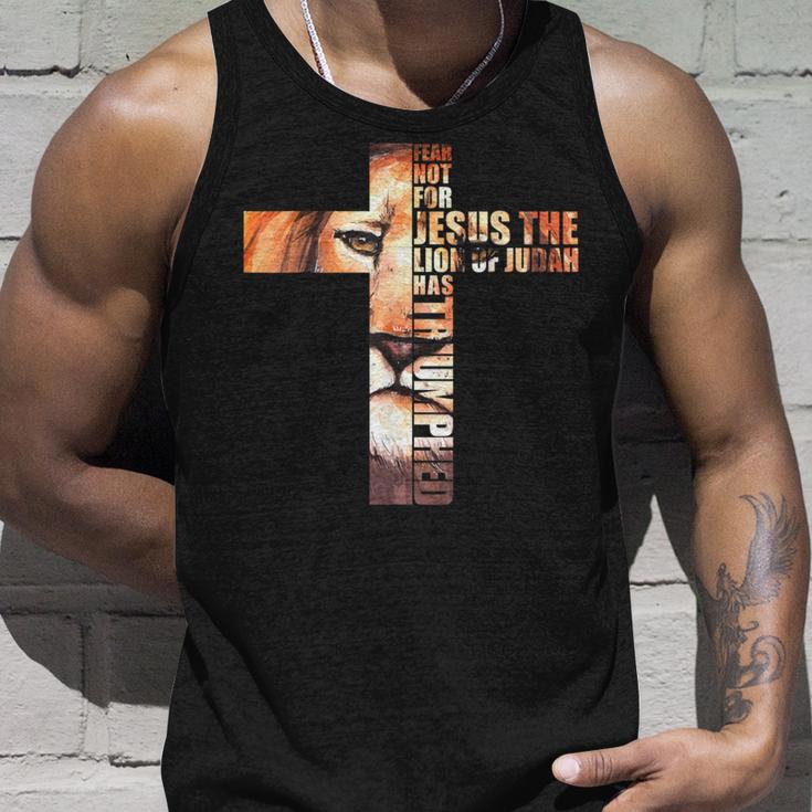 Lion Judah Jesus Cross Christ Bibleerse Faith Church Tank Top Geschenke für Ihn