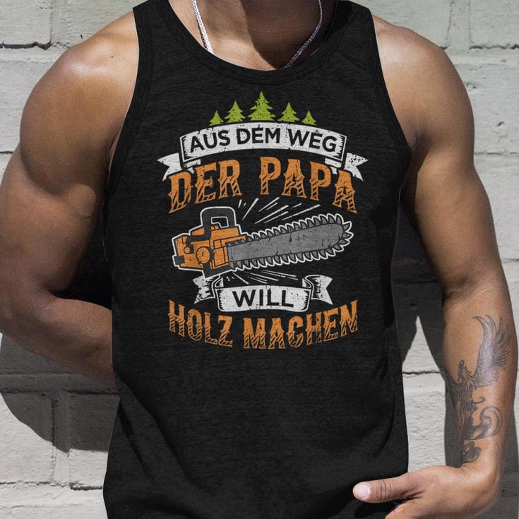 Lumberjack Papa Will Holz Machen Chainsaw Forstwirt Tank Top Geschenke für Ihn