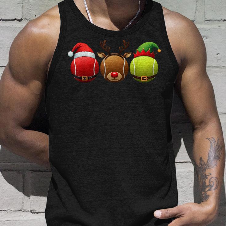 Lustiges Weihnachtsmann Rentier Elf Tennis Weihnachten Damen Herren Kinder Tank Top Geschenke für Ihn