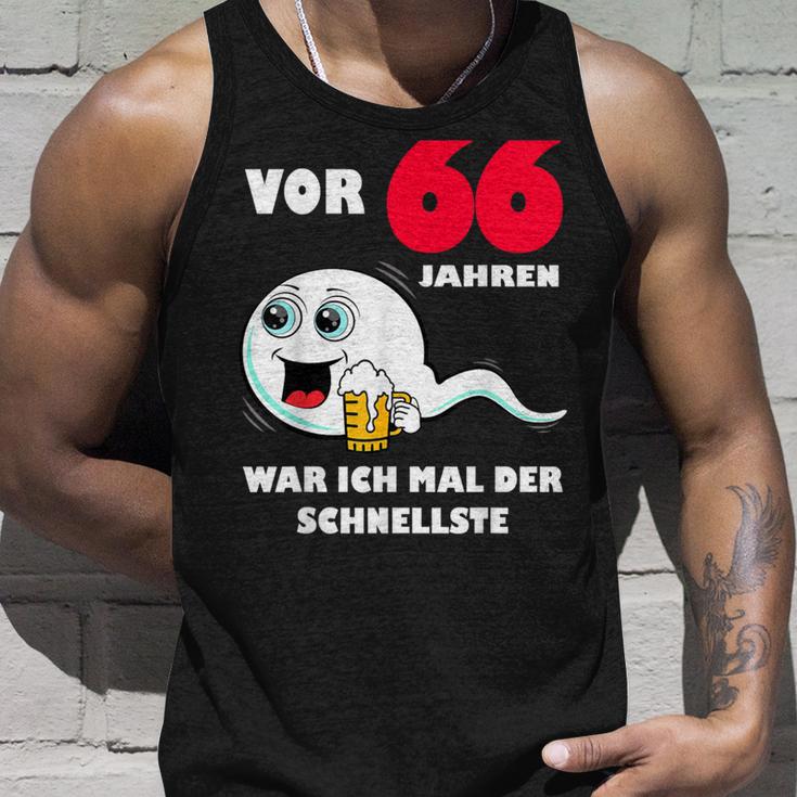 Männer 66 Jahre War Ich Mal Der Fastste 66Th Birthday Tank Top Geschenke für Ihn