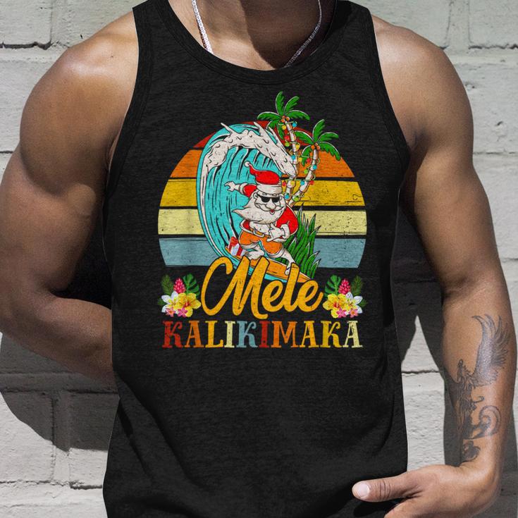 Mele-Kalikimaka Retro Santa Claus Shaka Hawaii Tank Top Geschenke für Ihn