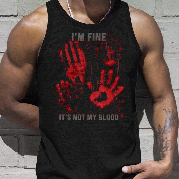 Mir Geht Es Gut Es Ist Nicht Mein Blutspritzer Bloody Hand Bloodstained Tank Top Geschenke für Ihn