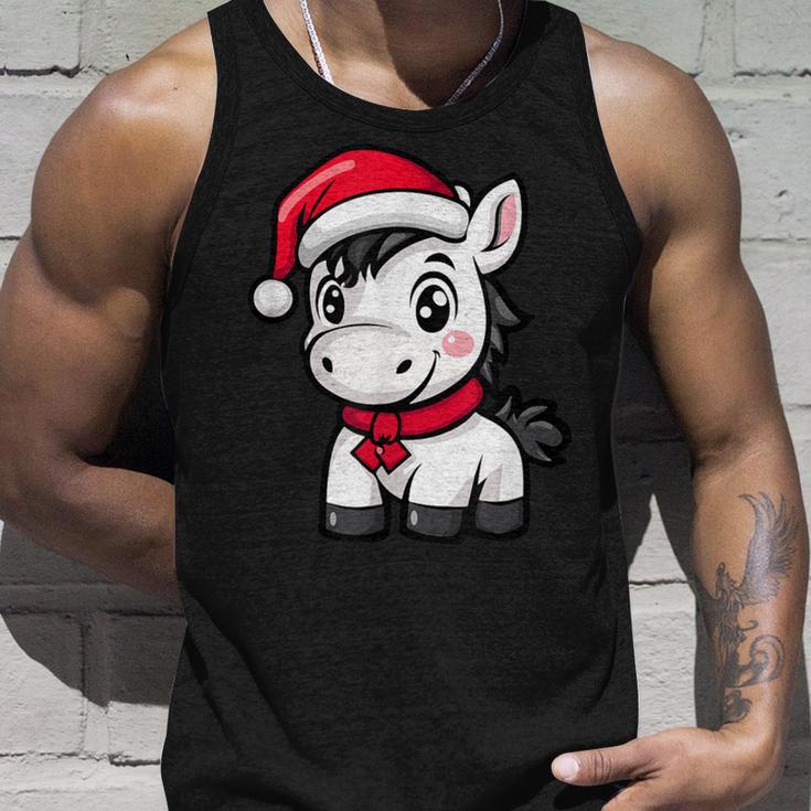 Niedlicher Weihnachtspferd-Comic Tank Top Geschenke für Ihn