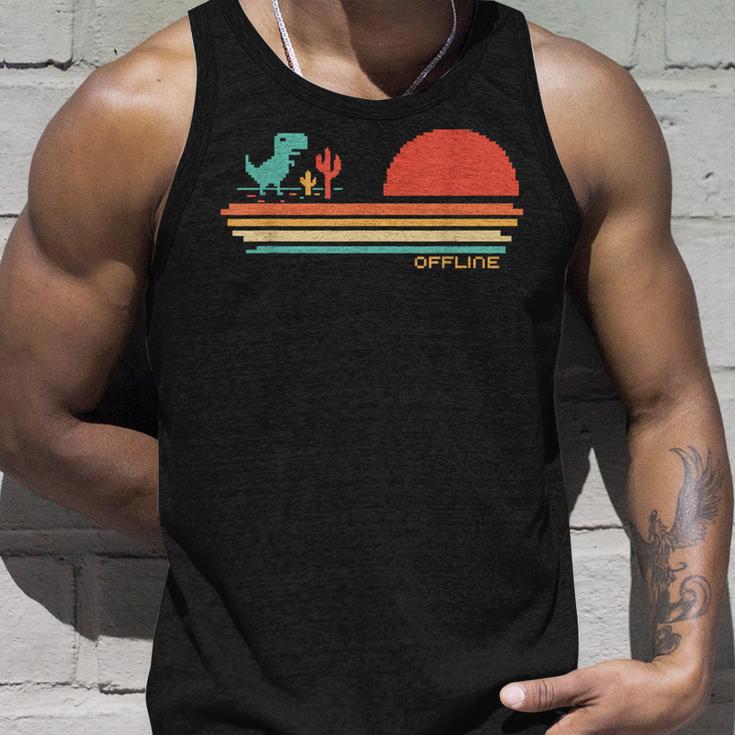 Offline Pixel Dinosaur Retrointage No Wifi Tank Top Geschenke für Ihn