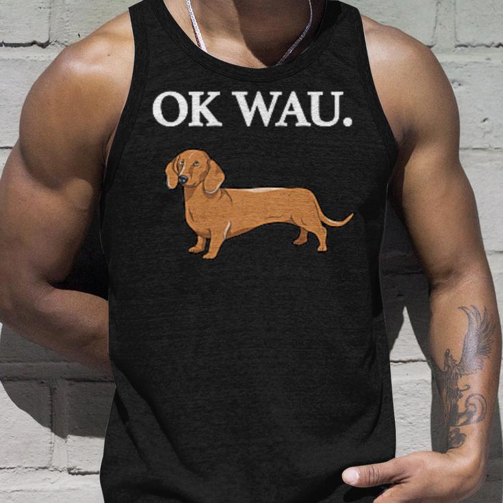 Ok Wau X Dackel Dachshund Dog Lovers Humour Fun Tank Top Geschenke für Ihn