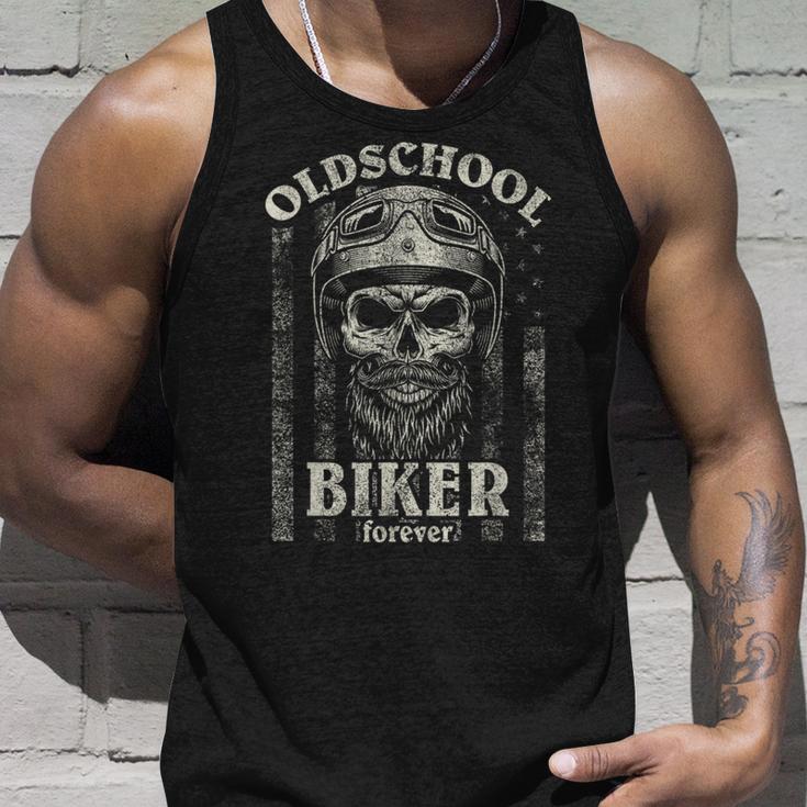 Old School Biker Forever I Motorcycle Bike Skull Biker Tank Top Geschenke für Ihn