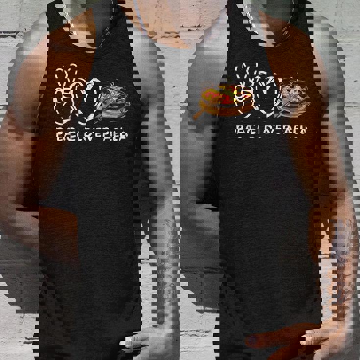 Peace Love Paella Retro Paella Amante De La Comida Camiseta sin mangas Regalos para él