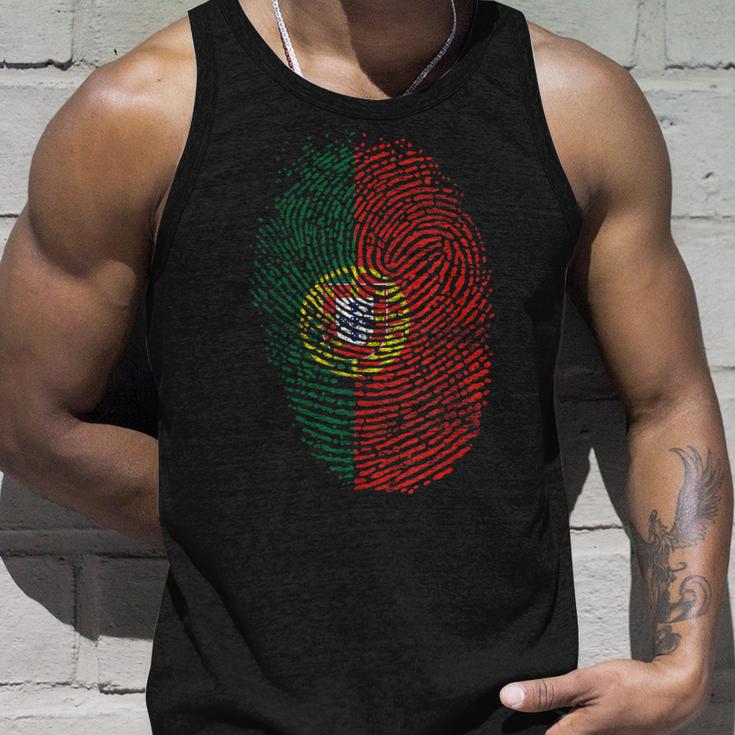 Portugal Flag Fingerprint Tank Top Geschenke für Ihn