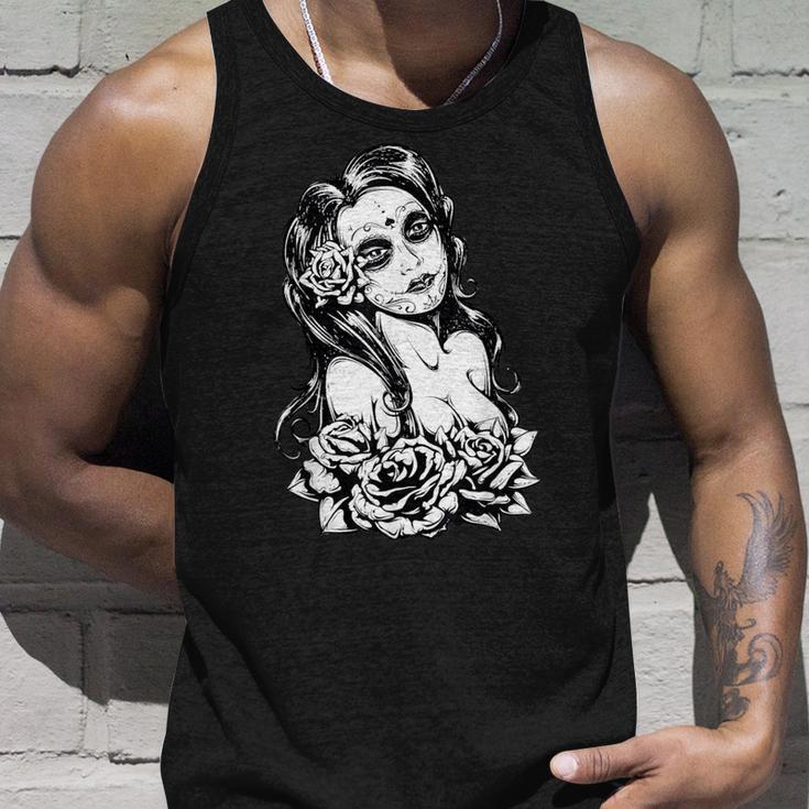 Retro Catrina I Retro Dia De Muertos I La Santísima Muerte Tank Top Geschenke für Ihn