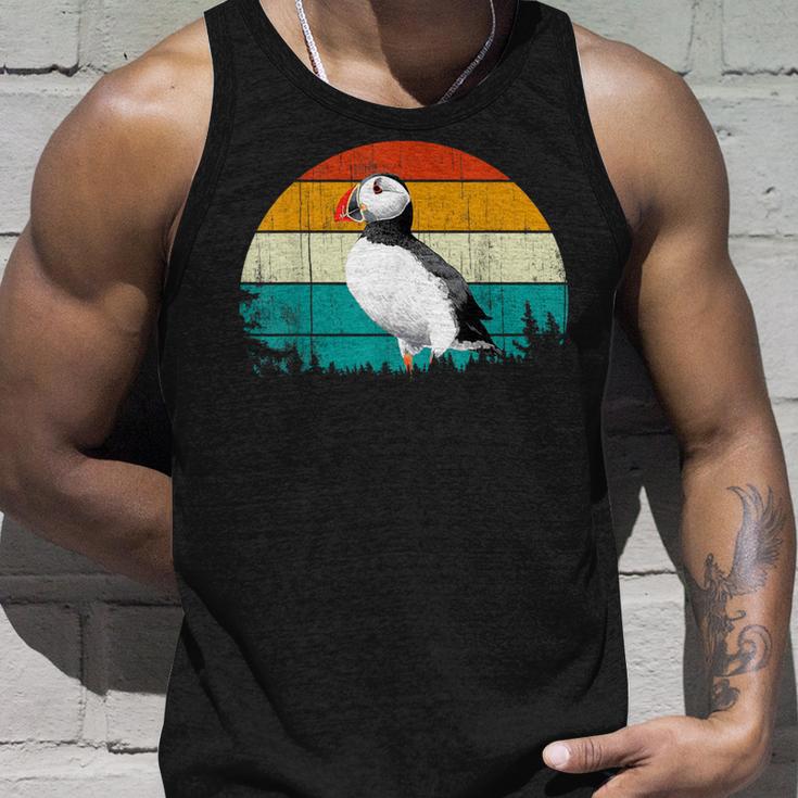 Retrointage Sunset Muffin Seabird Cute Atlantic Puffin Tank Top Geschenke für Ihn