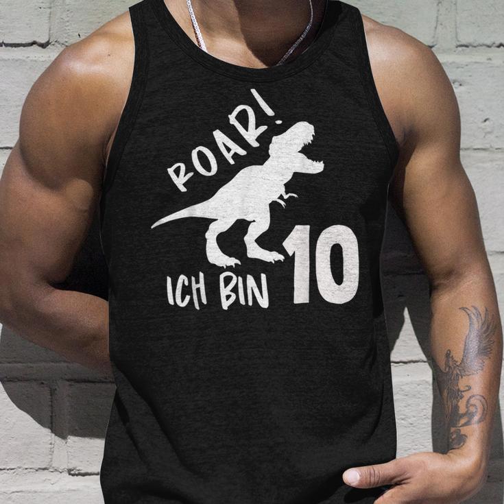 Roar Ich Bin 10 Jahre Alt 10Th Birthday T-Rex Dino Tank Top Geschenke für Ihn