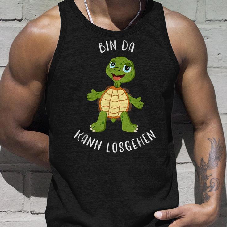 Schildkröte Bin Da Kann Losgehen Statement Motif Tank Top Geschenke für Ihn