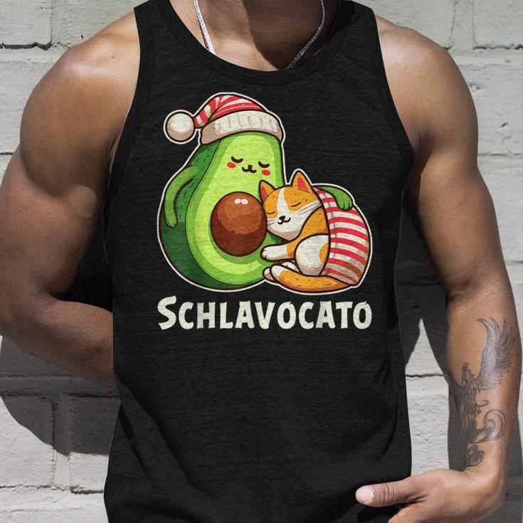 Schlavocato Official Sleep Pyjamas Sleep Avocado Cat Tank Top Geschenke für Ihn