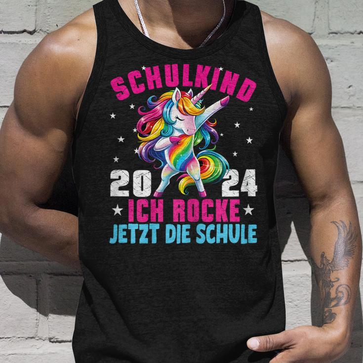 Schulkind 2024 Dabbing Unicorn I Rocke Jetzt Die Schule Tank Top Geschenke für Ihn