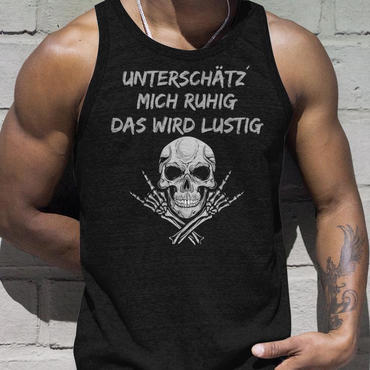 With Skull Motif Underschätz Mich Ruhig Das Wird German L Tank Top Geschenke für Ihn