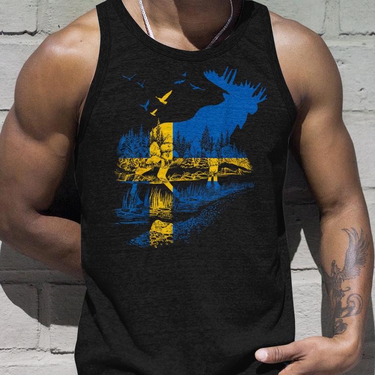 With Sweden Flag Flag Elk Län Sweden Tank Top Geschenke für Ihn