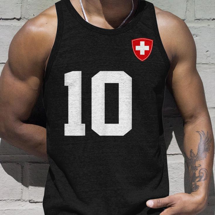 Switzerland 10 Sport Enthusiast Swiss Flag Suisse Fan Jersey Tank Top Geschenke für Ihn