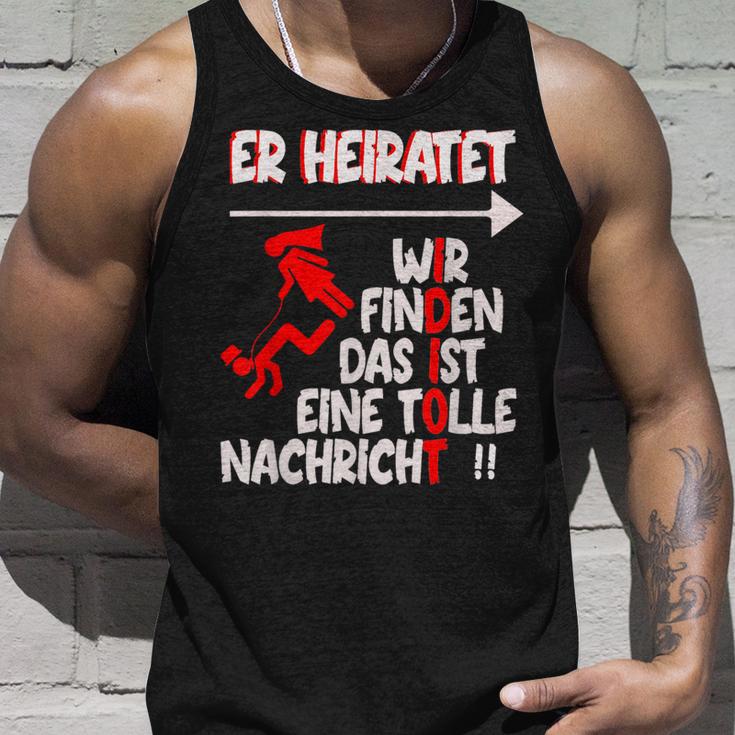 Team Bräutigam Poltern Stag Party He Marries Jga Tank Top Geschenke für Ihn