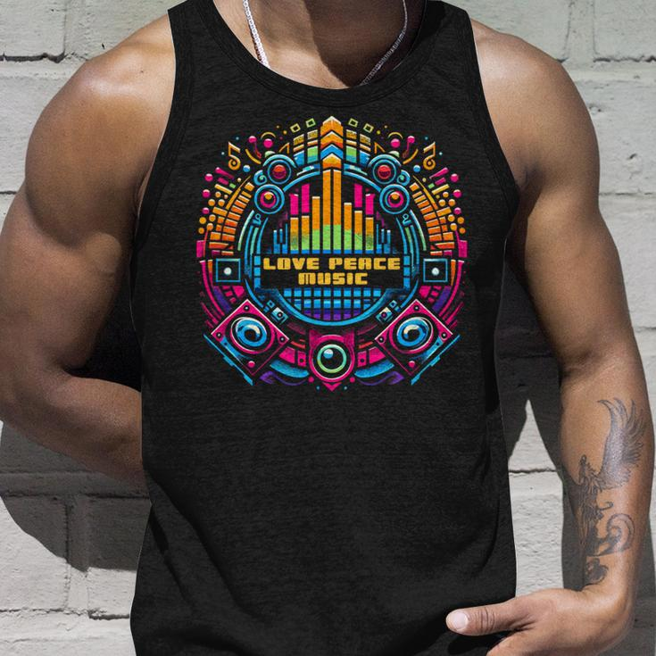 Techno Love Peace Music Electric Festival Tank Top Geschenke für Ihn