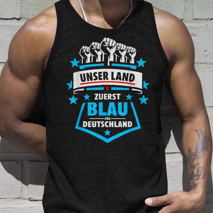 Unser Land Zuerst Blau Für Deutschland Gegen Grün Tank Top Geschenke für Ihn