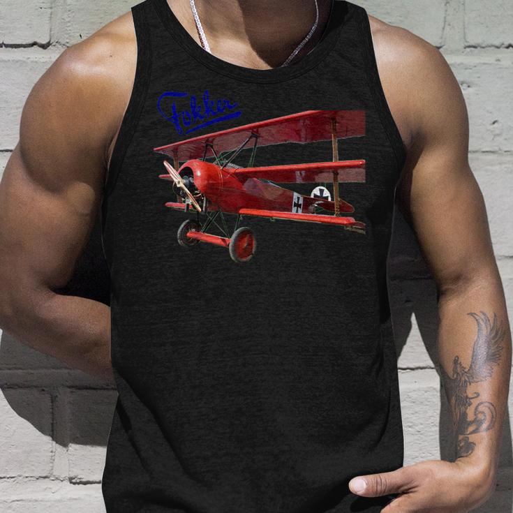 Vintage Car Aeroplane Fokker D3 Triplane Red Baron Ww1 Tank Top Geschenke für Ihn