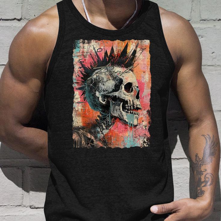 Vintage Graffiti Biker Rocker Skull Punk Horror Skull Tank Top Geschenke für Ihn