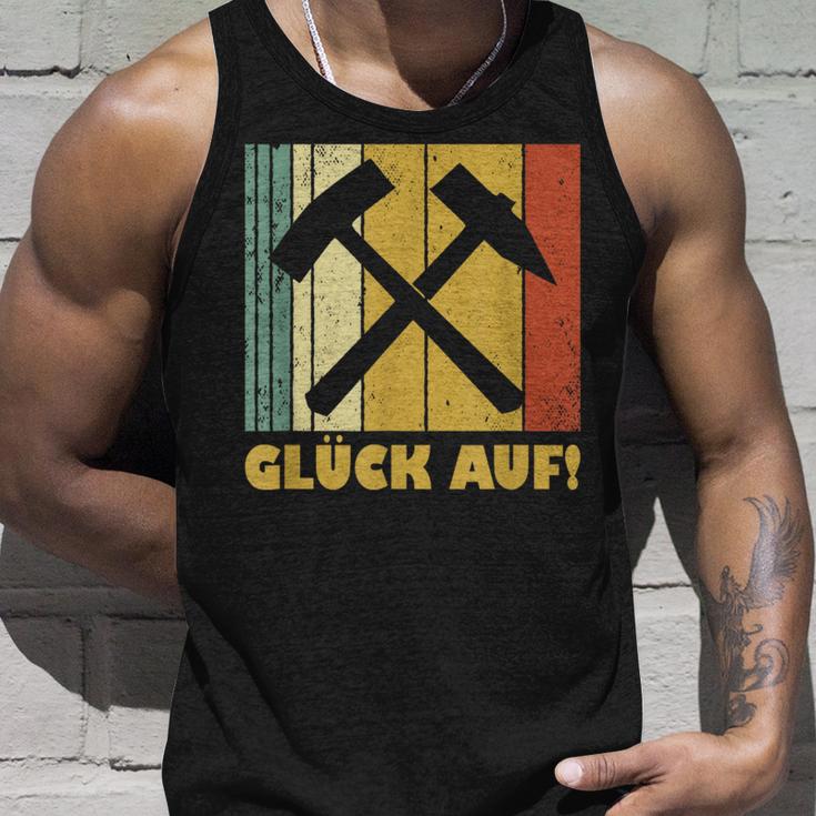 Vintage Ruhrpott Glück Auf Mining Beater And Iron Tank Top Geschenke für Ihn