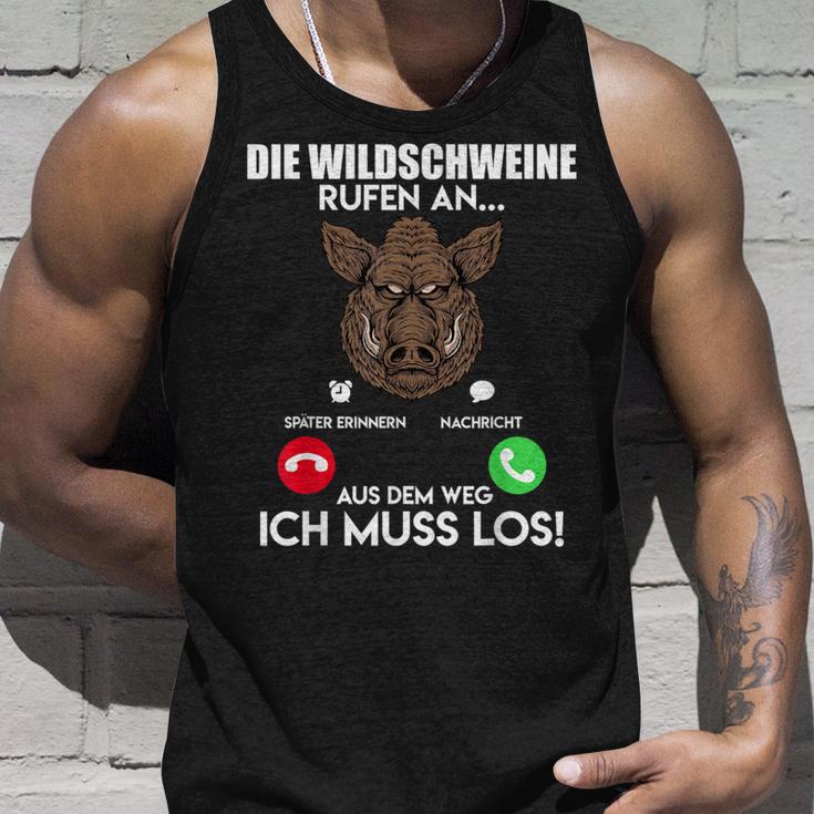 Wildschweinjagd Die Wildschweine Rufen An Muss Los Jäger Tank Top Geschenke für Ihn