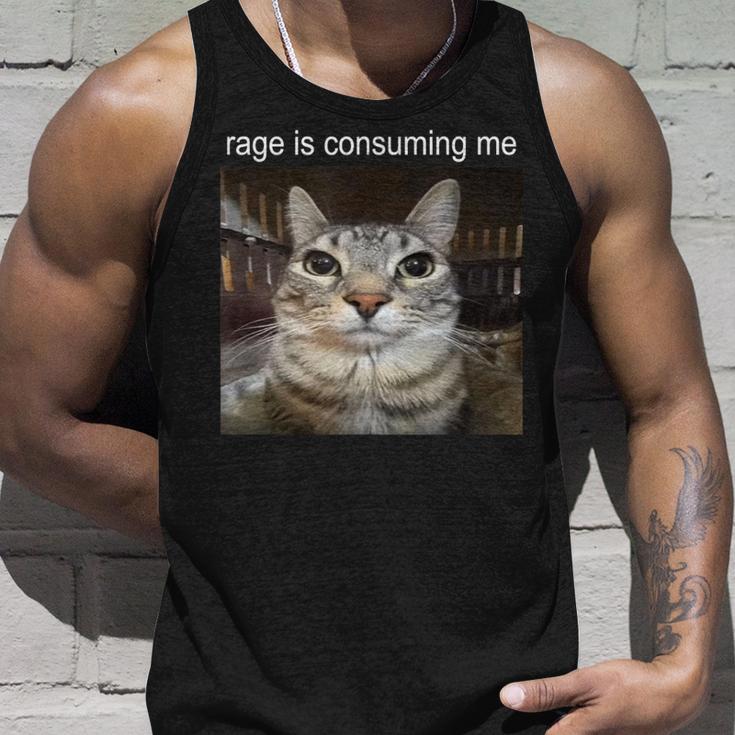 Wuterzehrt Mich Dummes Starrendes Katzen-Meme Tank Top Geschenke für Ihn