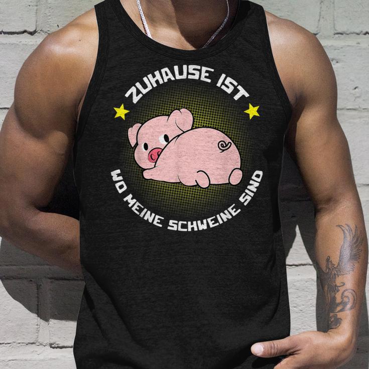 Zuhause Ist Wo Meine Schweine Sind Für Bauern & Farmers Tank Top Geschenke für Ihn