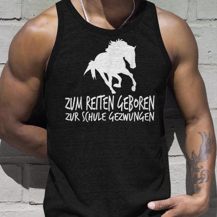 Zum Reiten Geboren Zur Schule Gezzwungen S Tank Top Geschenke für Ihn