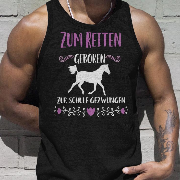 Zum Schule Gezwungen Zum Riten Geboren Pferd Riter Slogan Tank Top Geschenke für Ihn