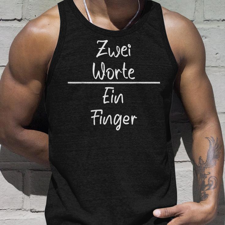 Zwei Worte Ein Finger Middle Finger German Langu S Tank Top Geschenke für Ihn