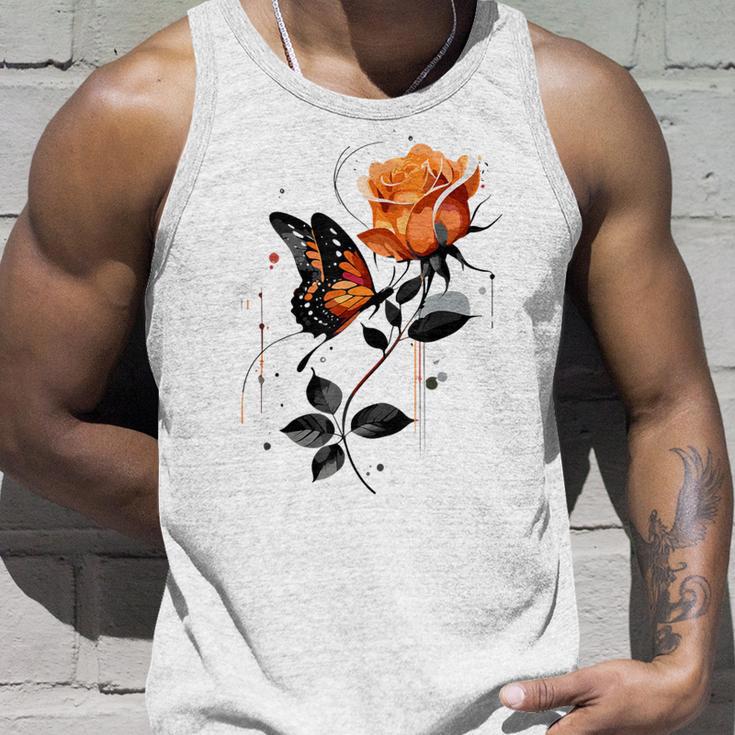 Blumen Und Schmetterlinge Damen Outfit Gray Tank Top Geschenke für Ihn