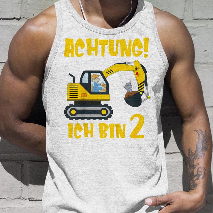 Children's Achtung Ich Bin 2 Jahre Alt Bagger Zum 2Nd Birthday Boys Tank Top Geschenke für Ihn