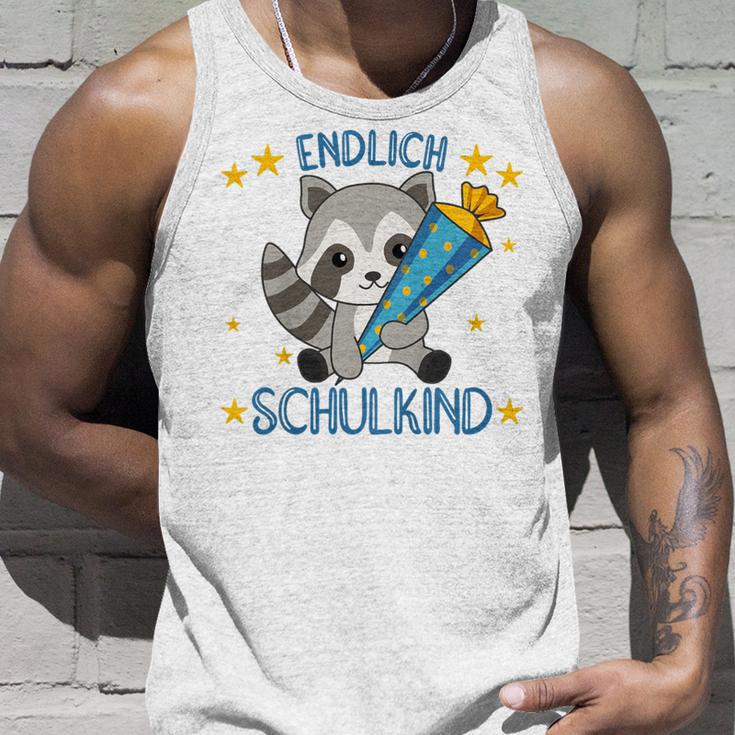 Children's Endlich Schulkind Raccoon School Cone School Cute Raccoon 80 Tank Top Geschenke für Ihn