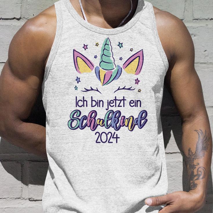 Children's Hurra Ich Bin Jetzt Ein Schulkind 2024 Unicorn First Day At School Tank Top Geschenke für Ihn