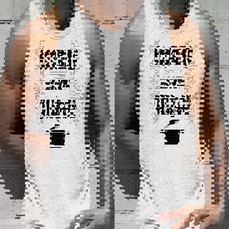 Cooking Is My Therapy Baking Chef Tank Top Gifts for Him