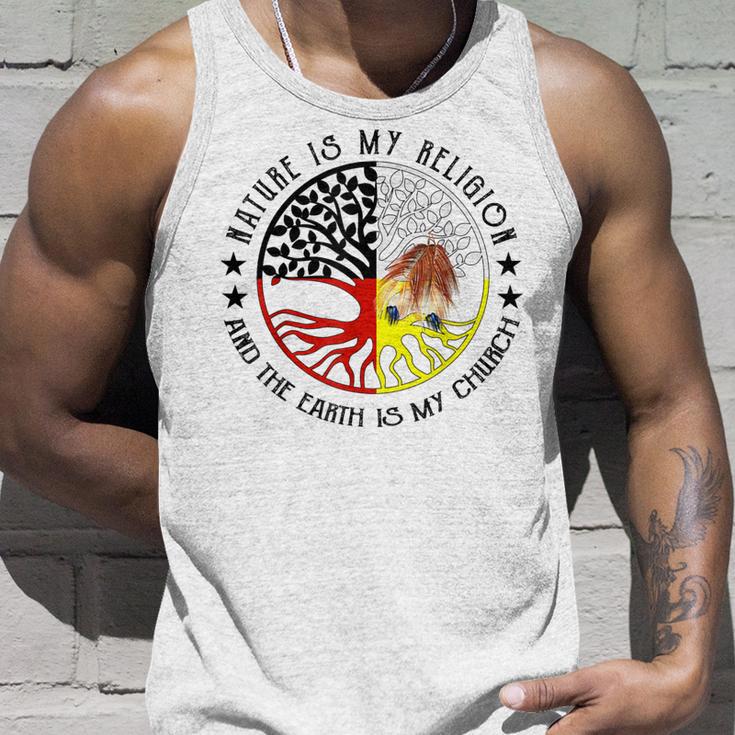 Die Natur Ist Meine Religion Und Die Erde Ist Meine Kirch Gray Tank Top Geschenke für Ihn