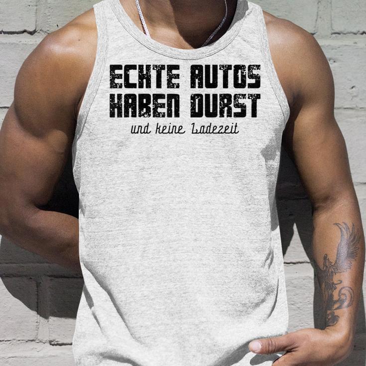 Echte Autos Haben Durst Motorschau Benzin Ps Autofan Gray Tank Top Geschenke für Ihn