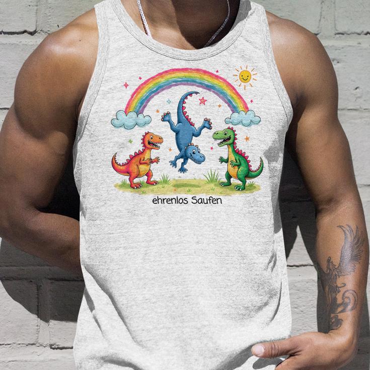 Ehrenlos Saufen X Excessiver Alkoholkonsum Dino Drawing Tank Top Geschenke für Ihn