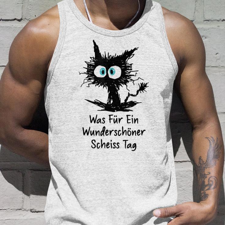 Was Für Ein Wonderschön Scheißtag Scheiss Tag Cat Gray Tank Top Geschenke für Ihn