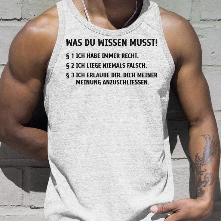 Ich Habe Immer Rechtthaber Klugscheißer Besserwisser Gray Tank Top Geschenke für Ihn