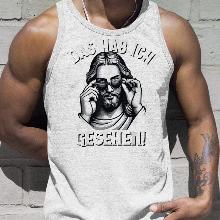 Jesus & Jesus Meme Das Hab Ich Gessehen Jesus Gray Tank Top Geschenke für Ihn