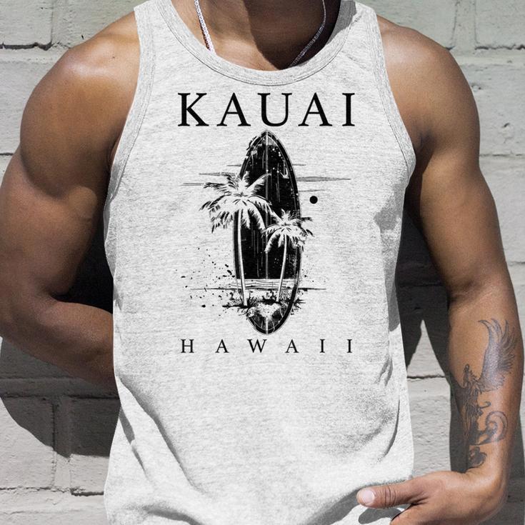 Kauai Hawaii Surfintage Surfer Gray Tank Top Geschenke für Ihn